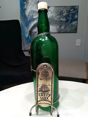 Vintage Cutty Sark Scotch Green Gallon Bottle With Pouring Stand Pour Spout Cap • $39.99