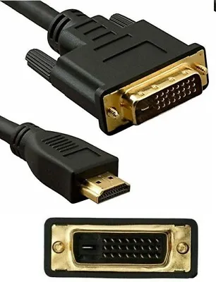  Gold Hdmi To Dvi Cable Lead 1080 Cables X Box 360 Sky Ps3 Smart Tv Scart#22 • £4.45