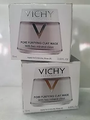 (2) Vichy Mineral Pore Purifying Facial Clay Mask 2.53 Fl Oz EX 2024/2025 NEW! • $25