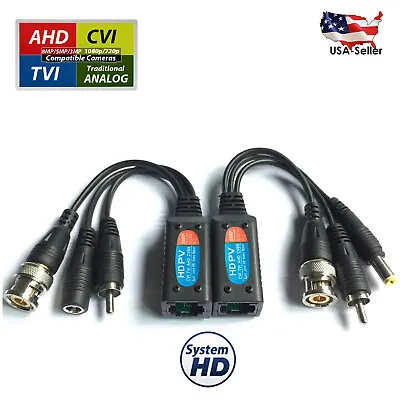 8MP AHD TVI CVI Analog Video Power Audio Balun RJ45 CAT5 Data Transmitter • $8.99