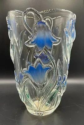 Mikasa 8  Painted Bluebells Crystal Vase • $28