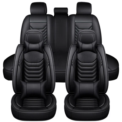 $87.39 • Buy For Ford 5 Seaters PU Leather Car Seat Covers Full Set Seat Cushion Protector AU
