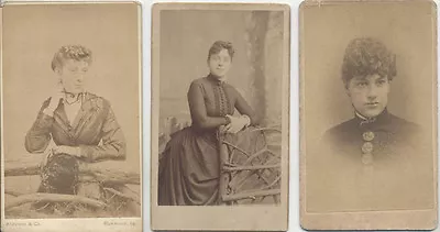 $24.76 • Buy Set Of Three Cdv Portraits Of Beautiful Well-dressed Young Women - Richmond, Va