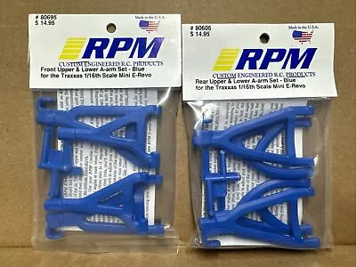  RPM A ARMS Front & Rear Set BLUE 80695 80605 TRAXXAS 1/16th Mini E-REVO VXL • $25.49