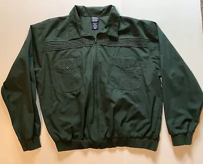 John Blair Fine Menswear Vintage Green Zip Up Shirt Jacket Size XL • $21.49