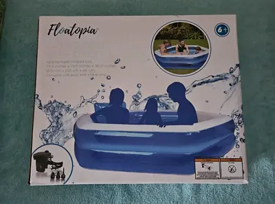 Inflatable Kid Pool Jumbo W/ Electric Pump Size 79.5  X 79.5  X 18.25  • $24.99