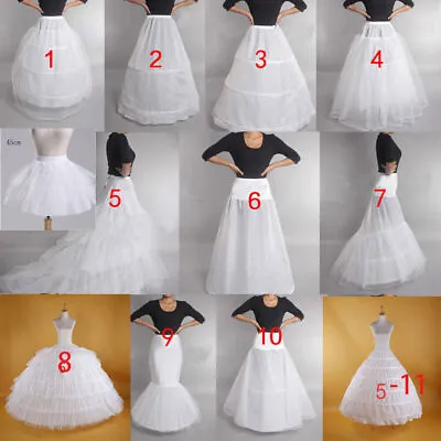 White Wedding Petticoat Prom Dress Bridal Slip Hoop Skirt Underskirt Crinoline * • £9.36