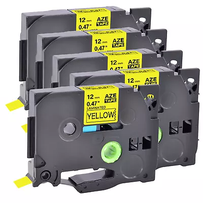 TZ-631 TZE-631 12mm 8m Label Tape Cartridge For Brother P-Touch Black On Yellow • $12.22