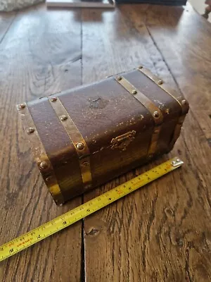 £5 • Buy Vintage Coromandel Wood And Brass Trinket / Jewellery Box Antique