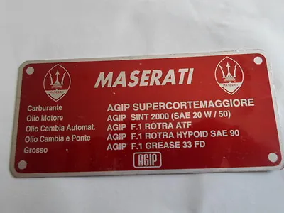 Maserati Shield Mexico Merak Mistral Quattroporte Bora Agip 3500 Nameplate S85 • $72.64