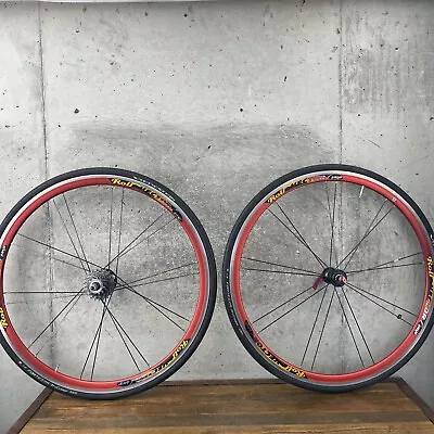 Rolf Vector Comp Wheel Set 700c Red 20 Hole 130 Vintage Aero Race   8s 9s 10s A2 • $375.99