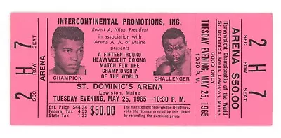 Muhammad Ali Vs. Sonny Liston Full Ticket May 25 1965 Arena Sec 2 $50 • $149.99