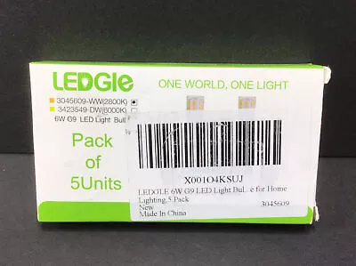 LEDGLE 5-Pack 6W G9 LED Light Bulbs 2800K Warm White 420LM 50000HR New • $9.95