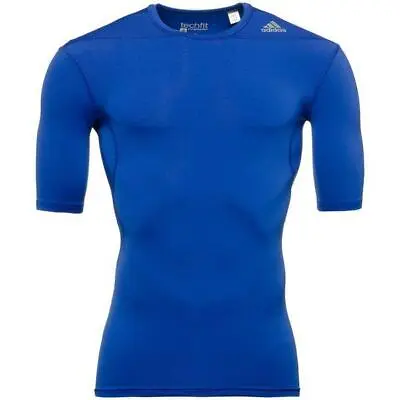 £11.99 • Buy Adidas Mens Techfit Blue Base Layer Short Sleeve Sports Football Activewear Tee