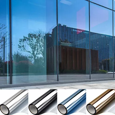 One Way Mirror Reflective Window Film Home Privacy Solar Tint Foil Glass Sticker • £3.69