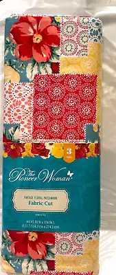 Pioneer Woman 3 Yards Of 100% Cotton Fabric In Vintage Floral Patchwork Design • $21.99