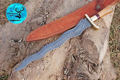 Custom Handmade Forged Damascus Steel Viking Sword Dagger Double Ddge Blade 1675 • $79