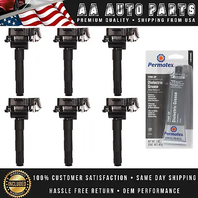 Set Of 6 Ignition Coil + Tune Up Grease For VW Jetta Golf & Audi A3 A4 UF290 • $89.99
