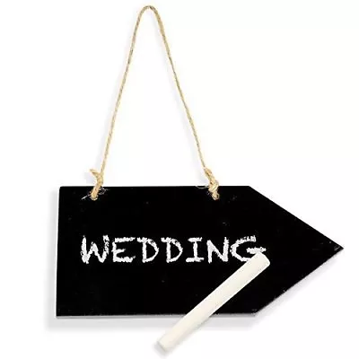 £4.18 • Buy Small Wooden Vintage Rustic Rope Blackboard Arrow Wedding Sign Plaque Chalk