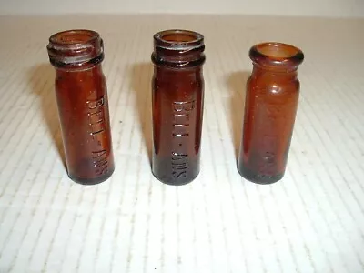 Vintage Lot Of 3 Bell-Ans Medicine Miniature Amber Glass Bottles 2 3/4  • $9.95