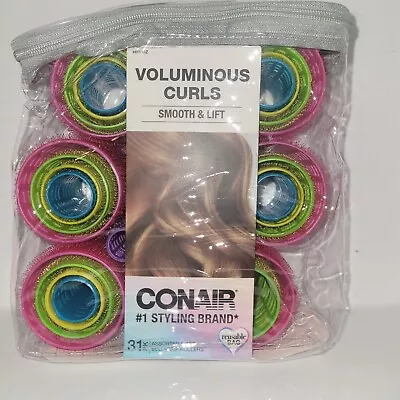 Conair Self-Grip Rollers Voluminous Curls Smooth & Lift 31 Assorted Size Rollers • $11