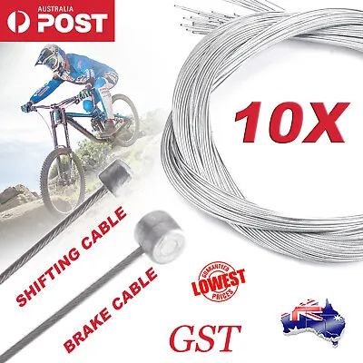 10pcs Road Bike MTB Gear Bicycle Brake Line Shifter Cable Core Inner Wire AU • $9.88