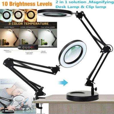 $25.39 • Buy 8X Magnifying Lamp Table Desk Top Glass Beauty Nail Salon Tattoo Magnifier Light