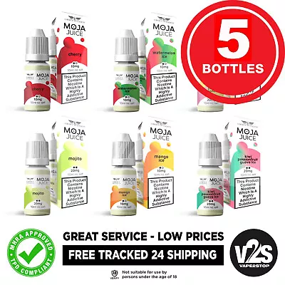 Moja Juice E Liquid 5 X 10ml Bottles Refill FREE ROYAL MAIL TRACKED 24 SHIPPING • £12.99