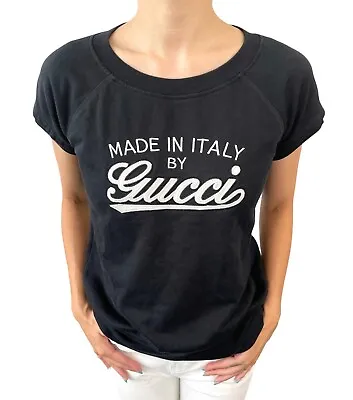 $550.44 • Buy GUCCI Logo Sweatshirt T-shirts #S Top Round Neck Black Cotton RankAB+