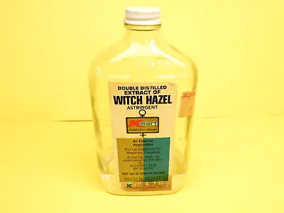 Vtg Kmart Double Distilled Extract Witch Hazel Glass Bottle 16oz Paper Label 74' • $10