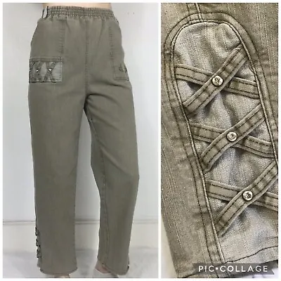 Vintage Cargo Pants L 12-14 Tan Dickies Stone Indie Urban Outfitters Y2k 00s VGC • £12