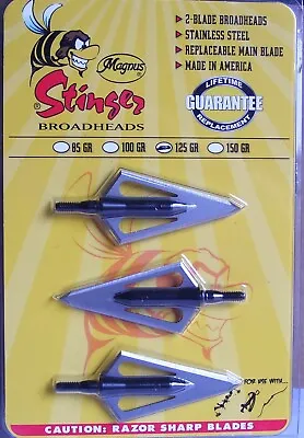 Magnus Stinger Broadheads Screw In 125 Gr 2 Blades • $34.99