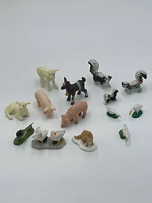 Lot Of 15 Vintage Miniature Animal Figurines Schleich Hong Kong Farm Wild • $24.45