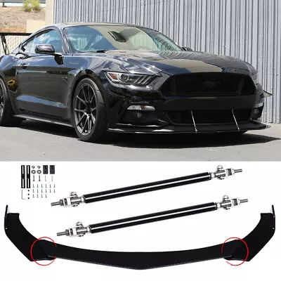 For Ford Mustang GT Mondeo Focus Front Bumper Lip Spoiler Spoiler W/ Strut Rods • $65.61