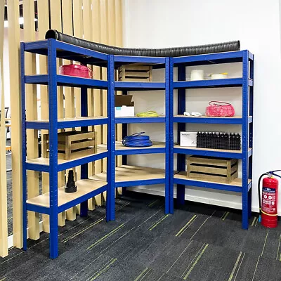 Metal Shelving Industrial Boltless Racking Heavy Duty Corner Shelf 3 Bay 5 Tier • £45.95