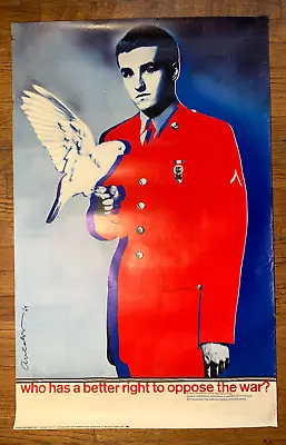 $120 • Buy Vtg 1969 Original Poster Richard Avedon Peace Dove Anti War Vietnam Oppose