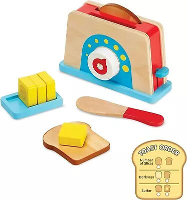 Melissa & Doug Bread And Butter Toaster Set (9 Pcs) - Wooden Play Food And... • $23.95