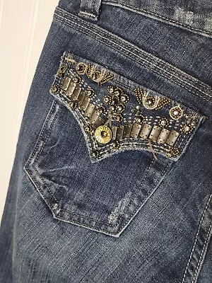 Miss Me Women's Jeans Size 26 JP4656 2L Boot Bootcut Denim Embellished  • $11.99