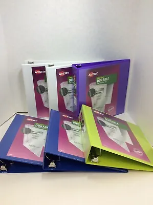 AVERY Durable View 3 Ring Binder 2  Slant Rings Assorted 6 Binders (17038) • $32.98