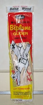 Vtg NIP  Guillow's Flying Circus Balsa Wood Biplane Glider No. 45B Toy USA • $15.99