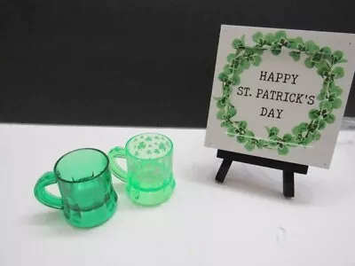 Miniature  Plastic Assorted Green Beer Mugs Great For Byers Choice • $5