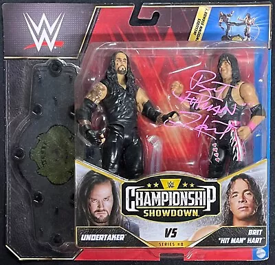 Bret Hart Signed Wwe Mattel Undertaker Championship Showdown Figure Beckett Coa • £96.50