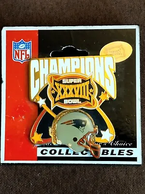 $6.99 • Buy New England Patriots Super Bowl 38 Champs Helmet NFL Football Pin