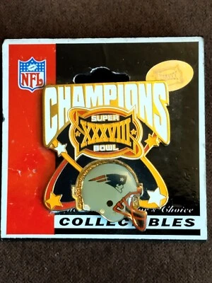 $6.99 • Buy New England Patriots Super Bowl 38 Champs Helmet NFL Football Pin