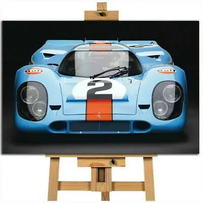 Porsche 917 Gulf Le Mans Canvas Wall Art Print Ready To Hang • £32.98