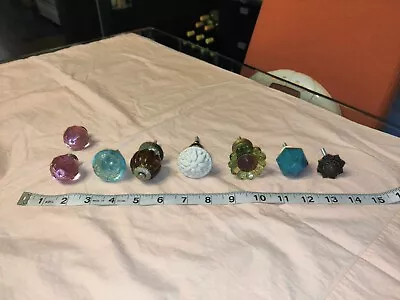 Antique Glass Drawer Pulls Vintage Knobs Mixed Sizes & Styles  Lot Of 8 • $44.95