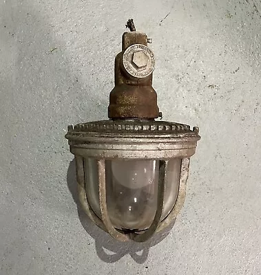 Antique Vintage Benjamin Explosion Proof Light Type 7500 Industrial Caged Light • $150