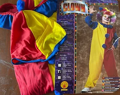 Vintage Rubie's  Clown  Child Red Blue & Yellow Costume ~ Medium (6-8) • $9.96