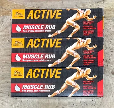 3 Tiger Balm Active Muscle Rub Non-Greasy Pain Relief Cream - 2 Oz Free Shipping • $29.99