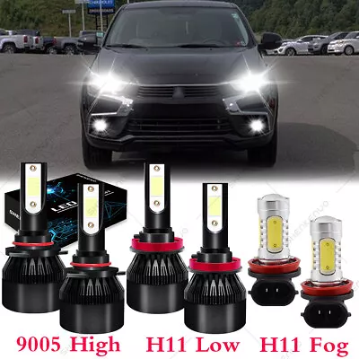 For MITSUBISHI Outlander Sport LED Headlight Bulbs Kit High-Low Beam Fog Light • $35.18